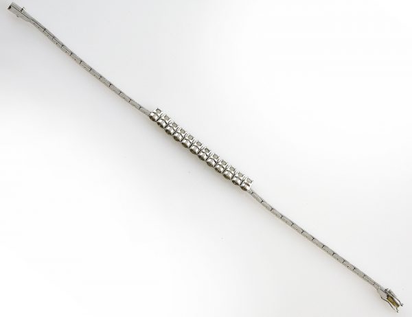Armband 18,5  cm 585/000 14 K Weißgold  12 Diamanten zus. 1,62 ct