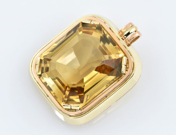 Anhänger und Brosche Citrin 585/000 14 K Gelbgold