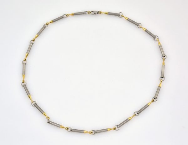 Kette 42 cm 950 Platin und 750/000 18 K Gelbgold