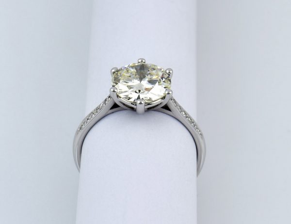Solitär Ring 585/000 14 K Weißgold 15 Brillanten zus. 3,21 ct Wert 40.000€