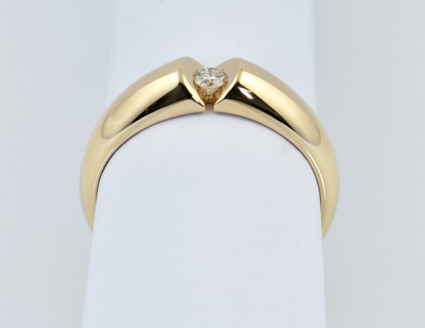Diamant Solitär Ring 585/000 14 K Gelbgold Brillant 0,09 ct