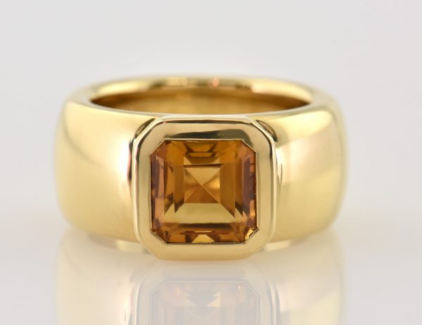 Ring Citrin 750 18 K Gelbgold
