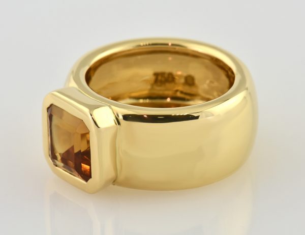 Ring Citrin 750 18 K Gelbgold