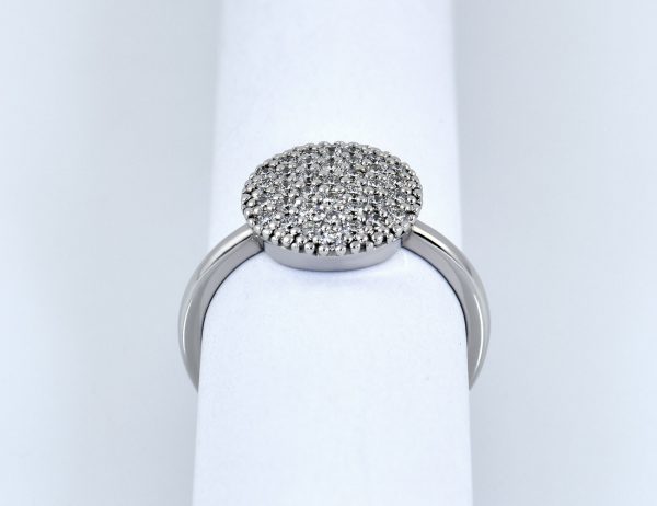 Bague en diamant 585/000, or blanc 14 carats, 37 brillants Lab Crown CVD, total 0,60 ct