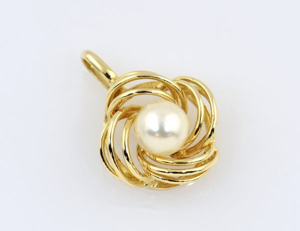 Anhänger Akoyaperle 585/000 14 K Gelbgold