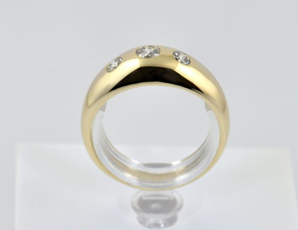 Diamant Ring 585/000 14 K Gelbgold 3 Brillanten zus. 0,41 ct