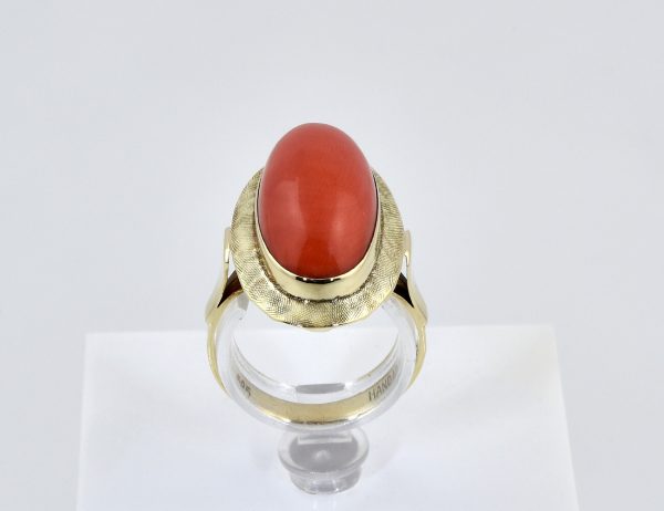 Ring Koralle 585/000 14 K Gelbgold
