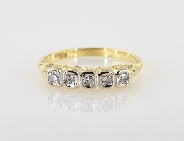 Diamant Ring 585 14 K Gelbgold 4 Diamanten zus. 0,10 ct