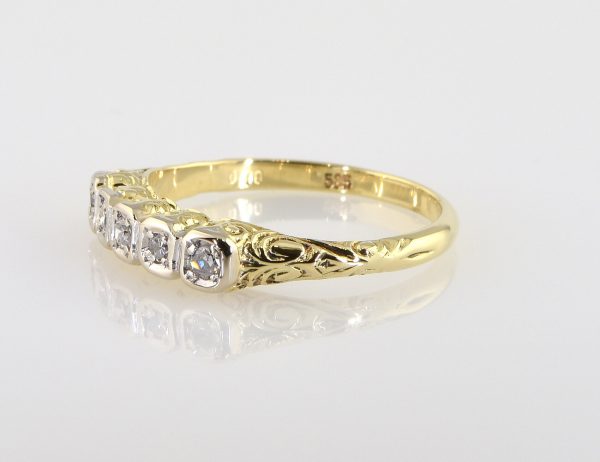 Diamant Ring 585 14 K Gelbgold 4 Diamanten zus. 0,10 ct