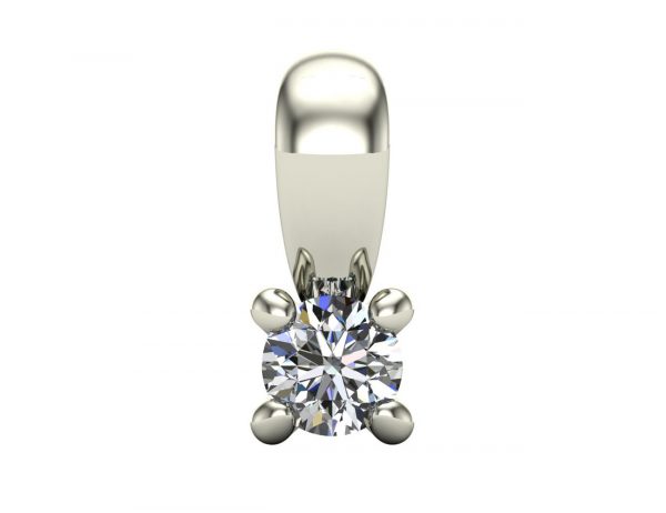 Diamant Solitär Anhänger 585/000 14 K Weißgold 1 Brillant  0,07 ct