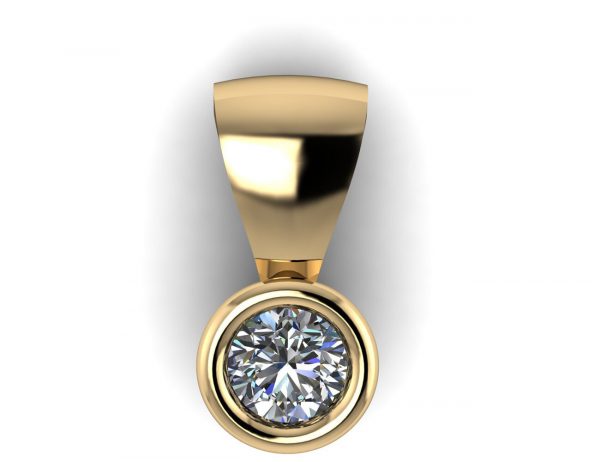 Diamant Solitär Anhänger 585/000 14 K Gelbgold 1 Brillant  0,06 ct