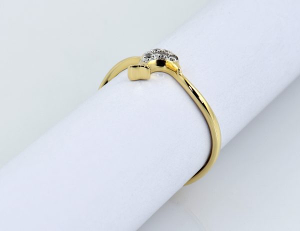 Diamant Ring 750/000 18 K Gelbgold 5 Brillanten zus. 0,04 ct