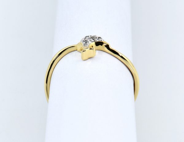 Diamant Ring 750/000 18 K Gelbgold 5 Brillanten zus. 0,04 ct