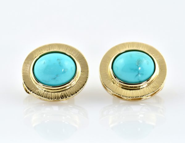 Ohrclip Türkis 585/000 14 K Gelbgold Ohrringe