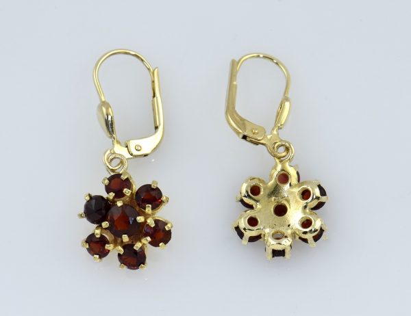 Ohrringe Ohrhänger Granat 333/000 8 K Gelbgold