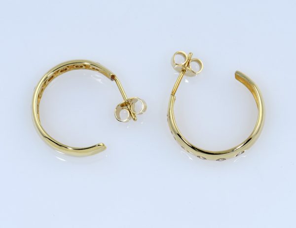 Creolen 585/000 14 K Gelbgold Zirkonia Halbcreole
