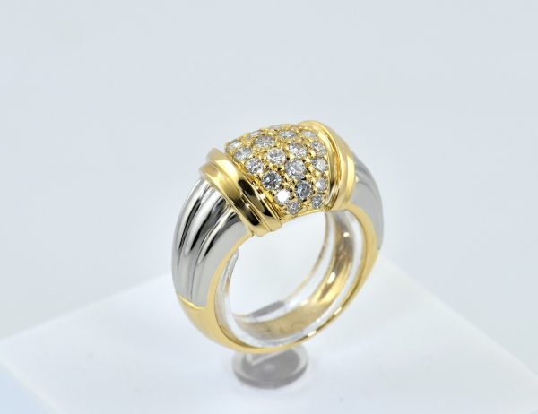 Diamant Ring 750/000 18 K Gelbgold 30 Brillanten zus. 0,80 ct