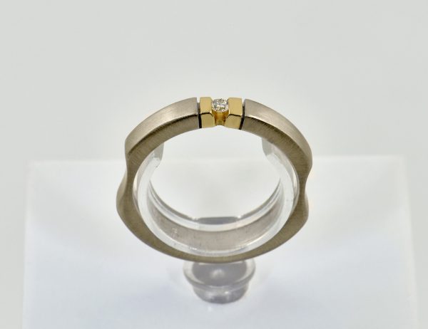 Solitär Diamant Ring 750/000 18 K Weißgold Brillant 0,035 ct