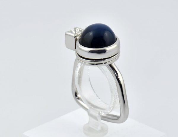 Ring Mondstein 750/000 18 K Weißgold Brillant 0,25 ct