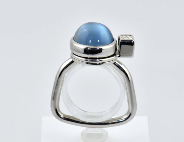 Ring Mondstein 750/000 18 K Weißgold Brillant 0,25 ct