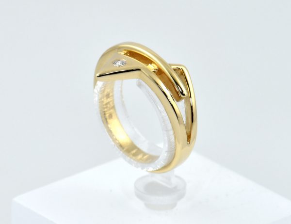 Diamant Ring 585/000 14 K Gelbgold  Brillant 0,02 ct