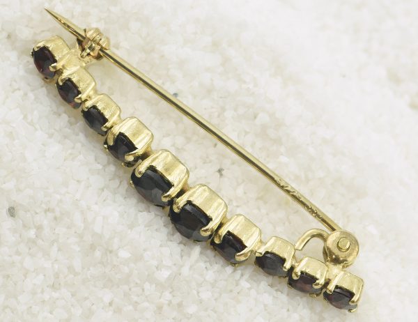 Brosche Granat 333/000 8 K Gelbgold