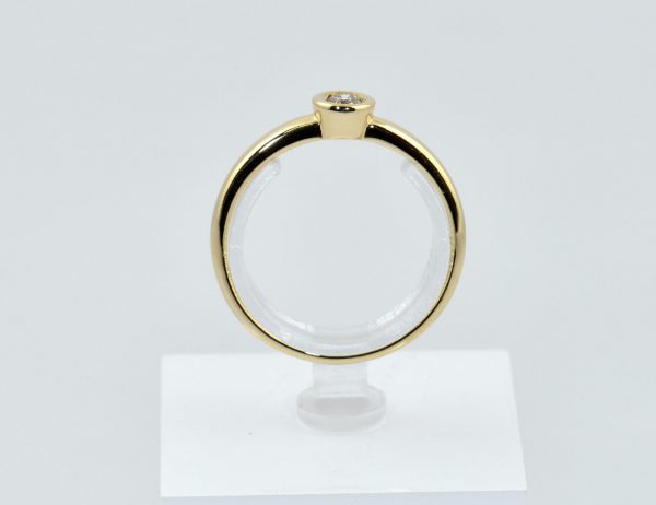 Diamant Solitär Ring 585 Gelb Gold 14 K Brillant 0,08 ct