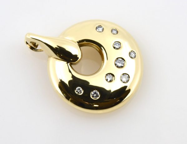 Anhänger 585/000 14 K Gelbgold 9 Brillant 0,25 ct