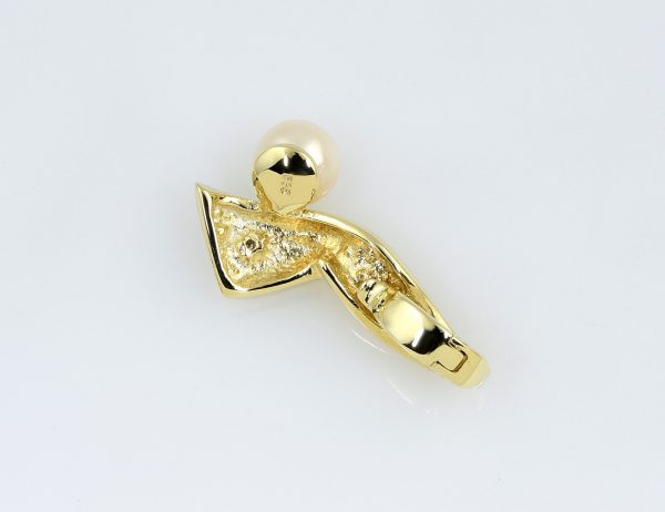 Anhänger Akoyaperle 585/000 14 K Gelbgold 1 Diamant 0,01 ct