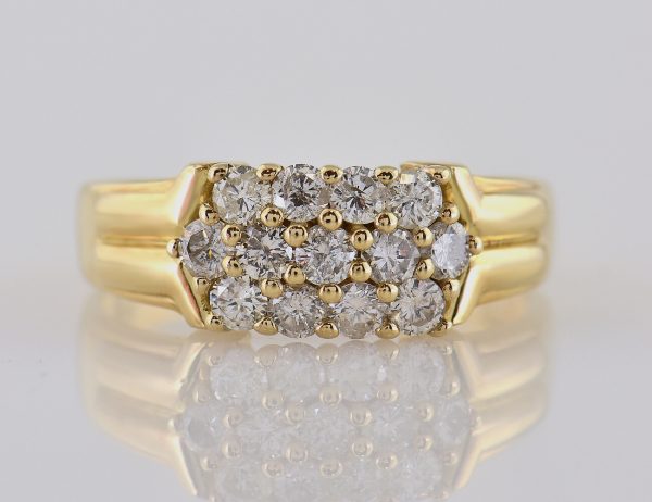 Diamant Ring 585/000 14 K Gelbgold 13 Brillanten zus. 1,00 ct