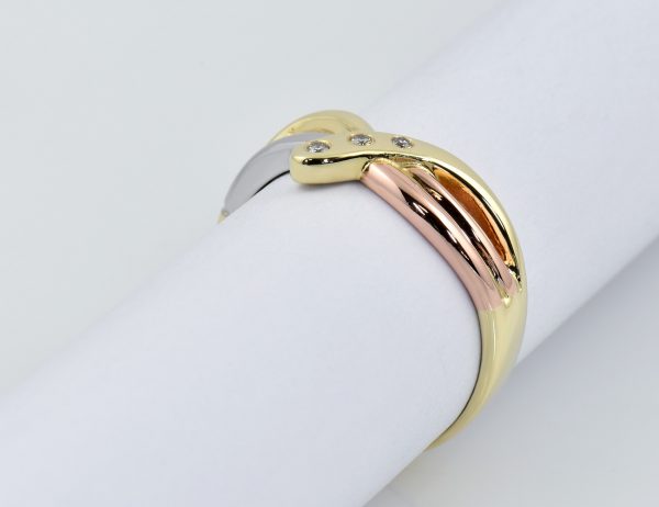Diamantring 585/000 14 K Gelbgold 3 Brillanten zus. 0,05 ct