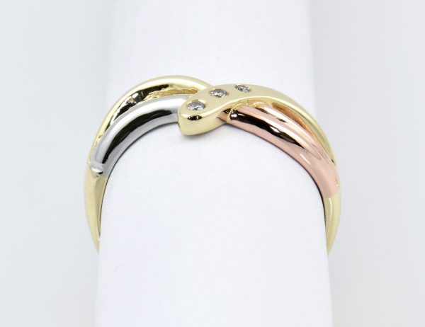 Diamantring 585/000 14 K Gelbgold 3 Brillanten zus. 0,05 ct