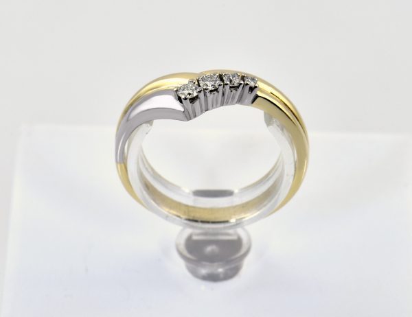 Diamant Ring 585/000 14 K Gelbgold 4 Brillanten zus. 0,10 ct