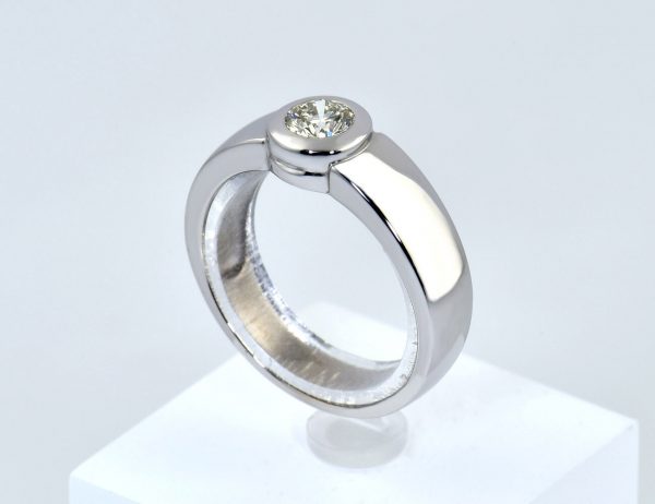 Solitär Diamant Ring 585/000 14 K Weißgold Brillant 0,50 ct