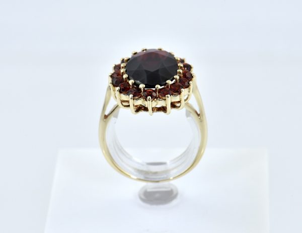 Ring Granat 333/000 8 K Gelbgold