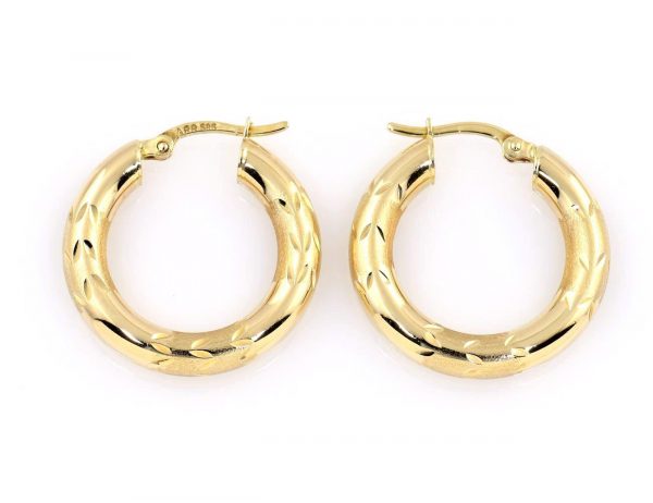 Creolen 585/000 14 K Gelbgold Ohrringe