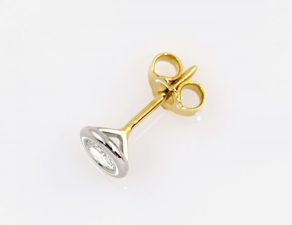 Singel Solitär Ohrstecker 750/000 18 K Gelb-/Weißgold 1 Brillant 0,30 ct