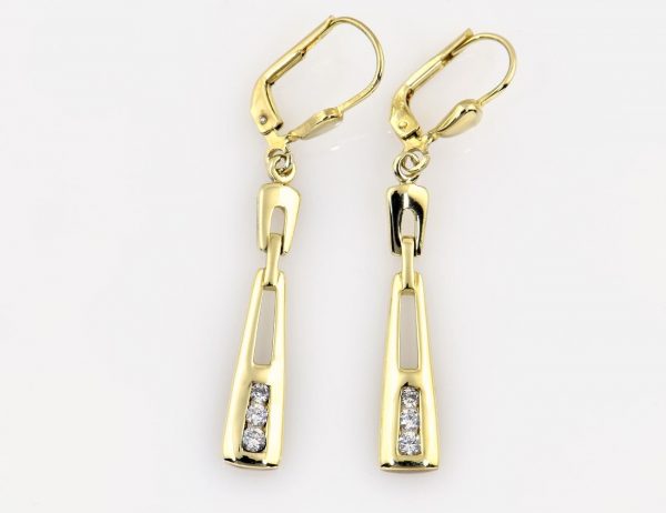 Ohrringe Ohrhänger 333/000 8 K Gelbgold, Zirkonia