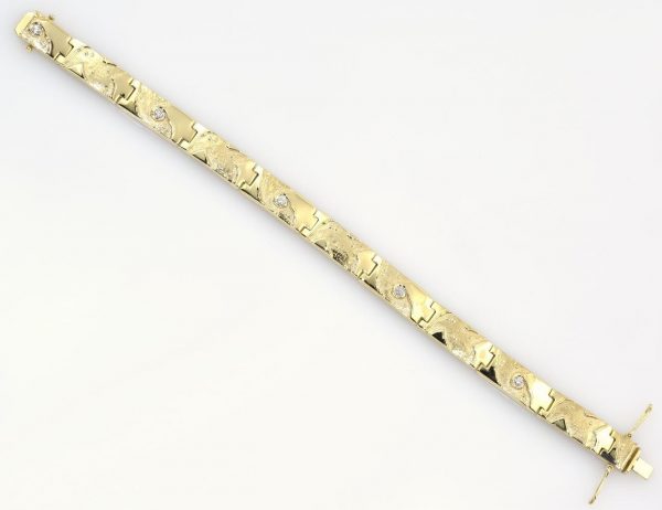 Armband 585/000 14 K Gelbgold 5 Brillanten zus. 0,18 ct 19 cm