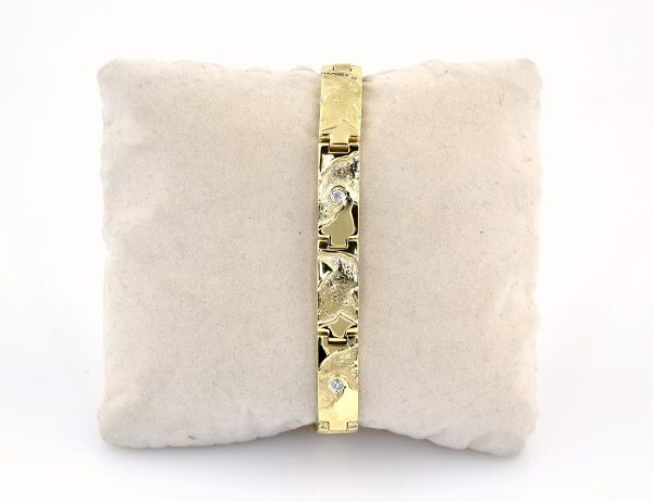 Armband 585/000 14 K Gelbgold 5 Brillanten zus. 0,18 ct 19 cm