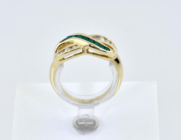 Smaragd Ring 585/000 14 K Gelbgold Zirkonia