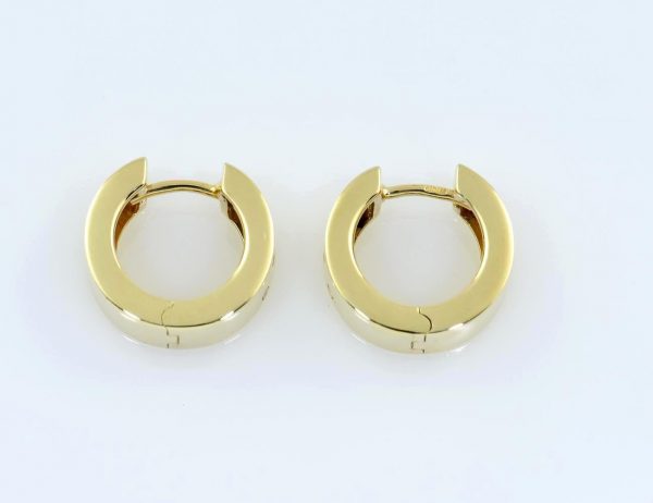 Hoop earrings 585/000 14 K yellow gold 8 diamonds zus. 0,08 ct