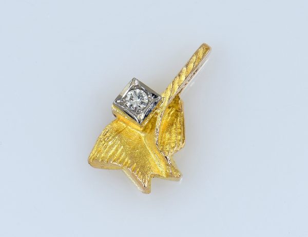 Sirokoru Matti Hyvärin Anhänger Diamant 585/000 14 K Gelbgold 1 Brillant 0,04 ct