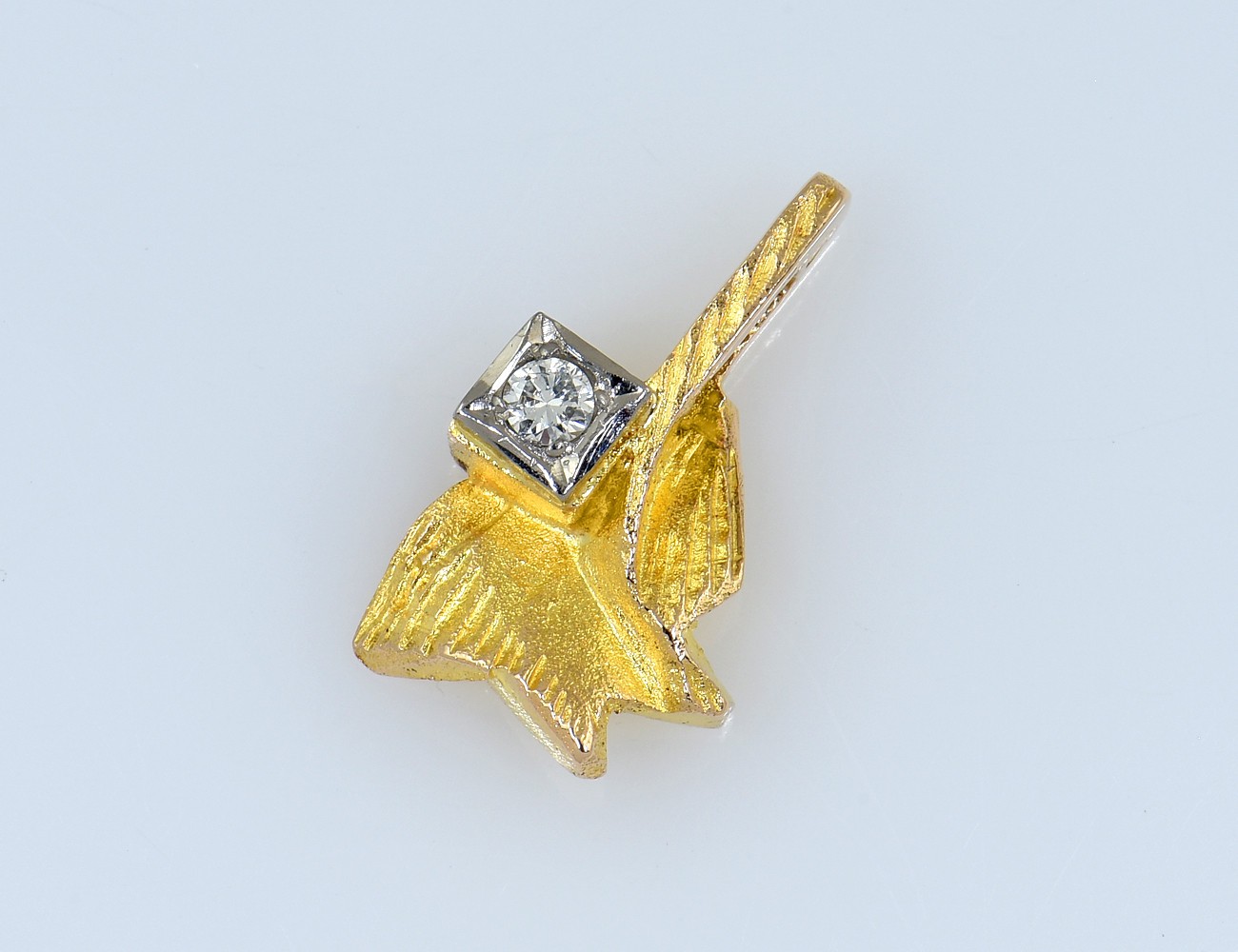 Sirokoru Matti Hyvärin Anhänger Diamant 585/000 14 K Gelbgold 1 Brillant 0,04 ct