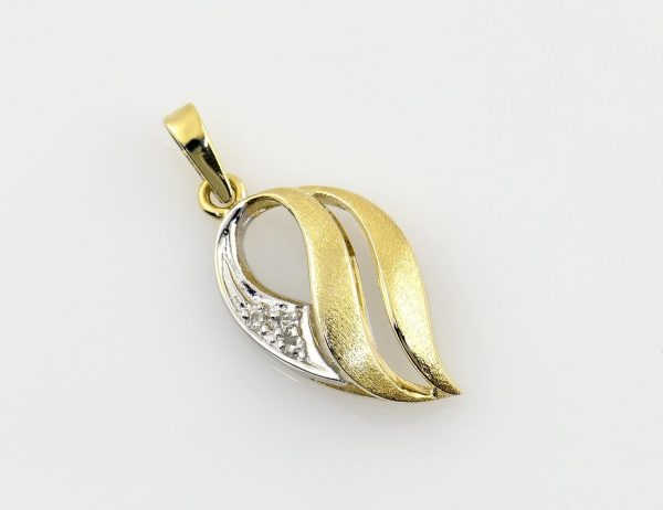 Anhänger 585/000 14 K Gelbgold 3 Diamanten zus. 0,05 ct
