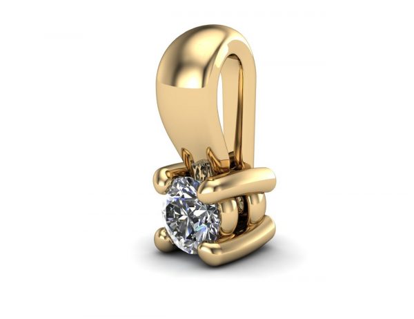 Diamant Solitär Anhänger 585/000 14 K Gelbgold 1 Brillant  0,05 ct
