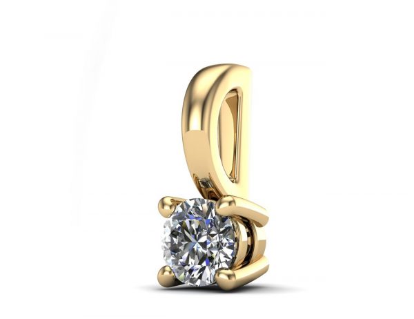 Diamant Solitär Anhänger 585/000 14 K Gelbgold 1 Brillant  0,12 ct