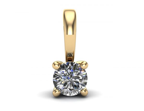 Diamant Solitär Anhänger 585/000 14 K Gelbgold 1 Brillant  0,18 ct