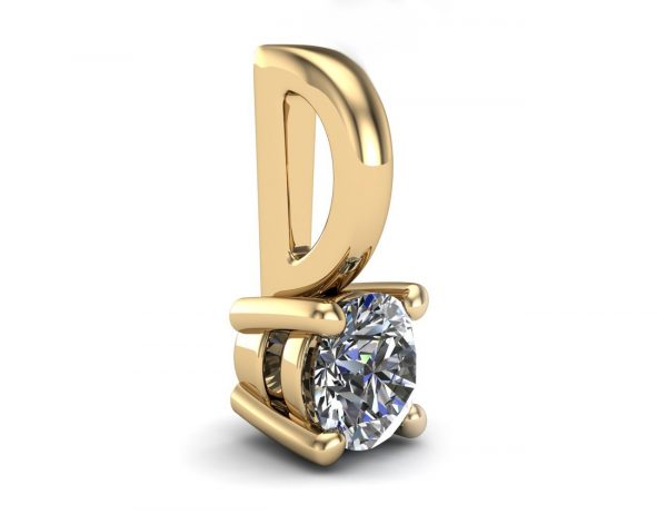 Diamant Solitär Anhänger 585/000 14 K Gelbgold 1 Brillant  0,17 ct