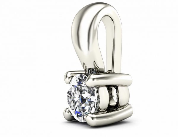 Diamant Solitär Anhänger 585/000 14 K Weißgold 1 Brillant  0,17 ct